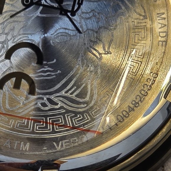 Versace Palazzo Empire Black Dial Two Tone Steel Strap Watch for Men's - Picture 12 of 17